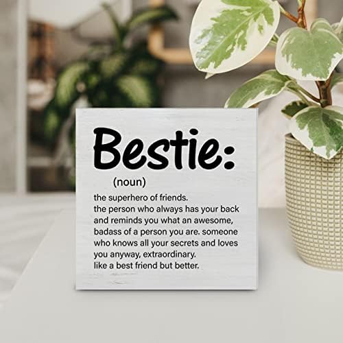 Bestie Definição Caixa de madeira Caixa de madeira decoração Mesa de mesa de melhor amigo Presente