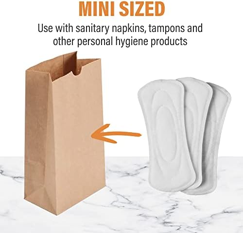 Sacos de papel de descarte feminino de trilha - 100 sacos de papel para descarte higiênico, higiênico e discreto
