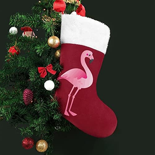 Meias de Natal de Flamingo Prinha Decorações de lareira de Natal da árvore de Natal