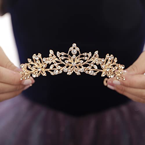 Tiaras de cristal e coroas para mulheres e meninas Princesa nupcial Rhinestones Crystal Flower Wedding Tiara Crown