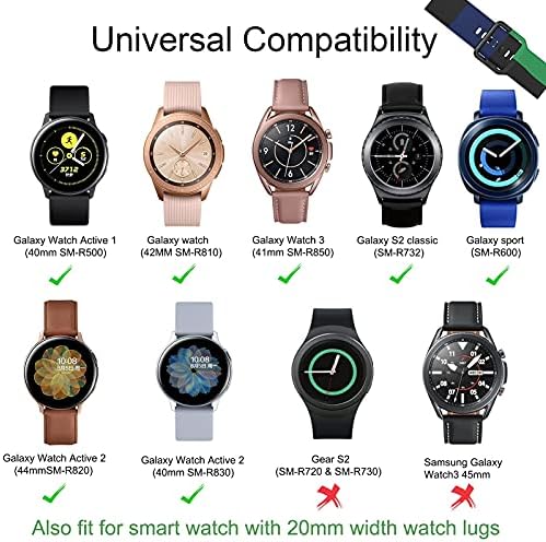 Rinetics compatível Samsung Galaxy Watch 4 40mm 44mm / Galaxy Watch 4 Classic 42mm 46mm, bandas de silicone suaves