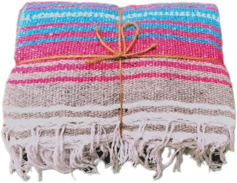 Cobertor autêntico mexicano, tapete de ioga, 75 L x 52 W, cobertor de arremesso, cobertor de sera,