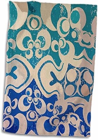 3drose florene padrão abstrato - teal azul - toalhas