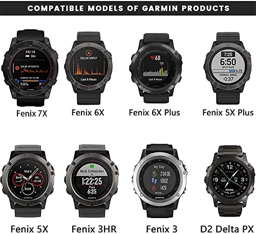 OMAGAR para Garmin Fenix ​​7x Watch Bands, pulseira de reposição de silicone macio de 26 mm para
