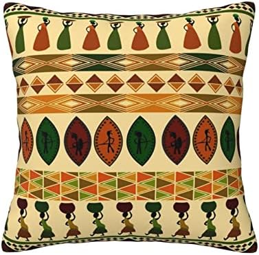 Aseeleo Bohemia estilo tradicional Africano Padrão Almofado, Caixa de almofada quadrada macia para sofá