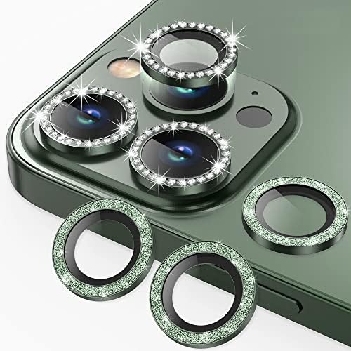 AGVEE 3+3 6 Pacote para iPhone 13 Pro 6,1 / 13 Pro Max 6.7 Protetor de lente da câmera, Diamante Bling