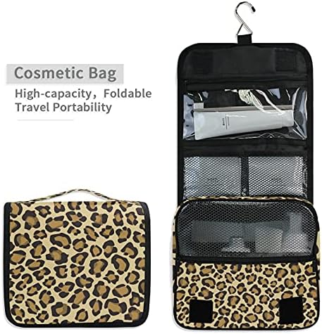 Bolsa de higiene pessoal pendurada Saco de viagem de maquiagem de peles de leopardo para produtos de higiene pessoal