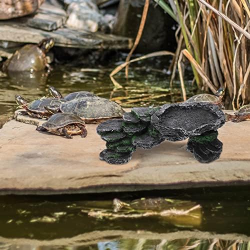 IPETBOOM Tartaruga Basking Plataforma Réptil Terrarium esconde resina de tartaruga rochas Habitat