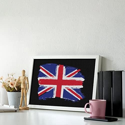 Bandeira dos kits de pintura de diamante do Reino Unido 5D DIY FLILHA FILIZAÇÃO RETRAS DE RETRAS DE WALL Decor