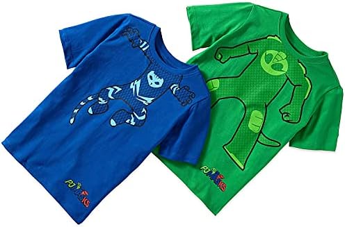 Máscara PJ Camiseta de manga curta-2 pacote de PJMasks Catboy e Gekko Manga curta T-shirts sem cabeça
