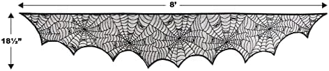 BEISTLE POLESTER TARET BLACE LACE Spider Web WebWweb lareira Mantel Decorações de Halloween para decoração