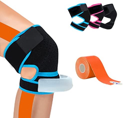 Deixe 2pcs patela rosa aparelho de joelho para dor nos joelhos homens e mulheres com fita muscular e 13pcs 150