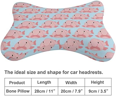 Blob Fish Pattern Car pescoço travesseiro de pescoço 2 PCs Lúdica de pescoço respirável Resto de descanso universal