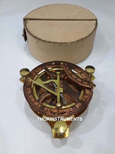 4 Capper e bronze bússola de sol com caixa branca grátis ~ Item de presente náutico Rústico