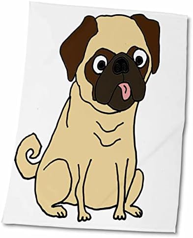3drose todos sorrisos artes artes - engraçado cartoon de cachorro de cachorro PUG engraçado - toalhas
