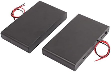 Aexit 2 PCS Baterias domésticas 12V Caixa de bateria 8 x 1,5V AA Bateria de células a 2 fios 3,7V W Switch