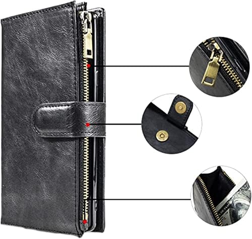 Caixa Bneguv para iPhone 11/11Pro/11pro Max, estojo de carteira de couro à prova de choque com bloqueio de RFID