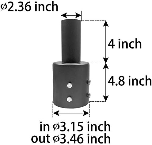 Adaptador Tenon 1000 LIDE para suporte redondo de 3 polegadas, adaptador de suporte vertical único 3 '
