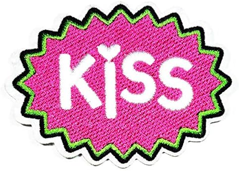 Parita fofa rosa beijo slogan slogan rockabilly engraçado bordado remendo