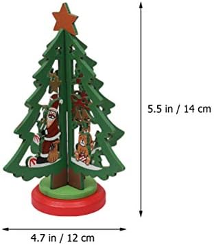 1pc Árvore de Natal de madeira DIY Mini Natal Tree Desktop Decor Decoração de Natal Decorações de