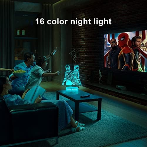 DRYLF Spiderman Night Light Kid's Room Led Decor Lamp com controle remoto/16 cores como presentes de aniversário