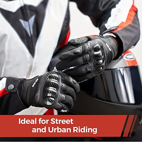 Freetoo carbono armadura luvas de motocicleta para homens mulheres, luvas de passeio de couro