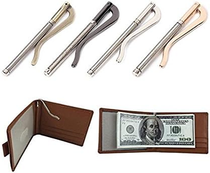 Bobeey 3pcs 80mm Spring Money Clip Bar para carteira de qualidade de couro de couro, organizadores de dinheiro