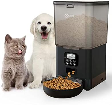 Alimentadores de gatos automáticos do CIAYS, dispensador de alimentos de 5.6l de gatos até 20, 4 refeições