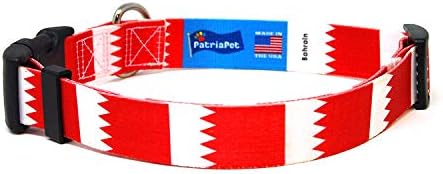 Colarinho de cachorro do Bahrein | Bandeira do Bahrein | Fivela de liberação rápida | Feito em NJ,