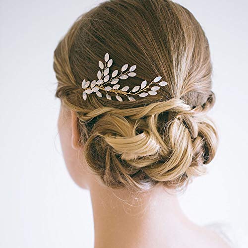 Sppry Wedding Rhinestone Hair Pebs - Opal Crystal Hair Acessório para mulheres de noiva