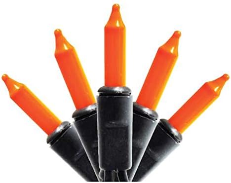 100 Luzes de Halloween Count Outdoor, Indoor | Luzes de corda laranja | Luzes de laranja | Mini Luzes de cordas