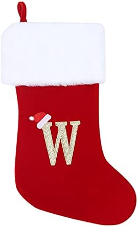 Monogram de meias de Natal estocando clássico decoração personalizada de meia para a temporada de festas de