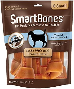 SmartBones Small mastbas, trate seu cão com uma mastigação sem couro bruta feita com carne e vegetais de