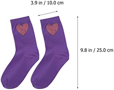 Galpada Christmas Meias 6 pares Design em forma de coração meias de meias médias mulheres meias