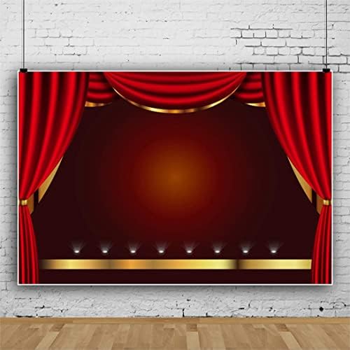 Oerju 10x8ft cenário de cenário vermelho cortina dourada lace dança de dança music de performance