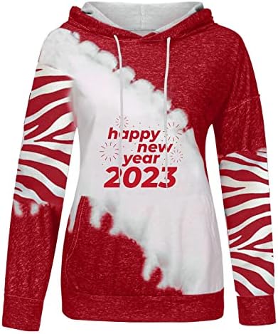 Feliz Ano Novo 2023 Tshirt Women, Moda de moda feminina Capuz