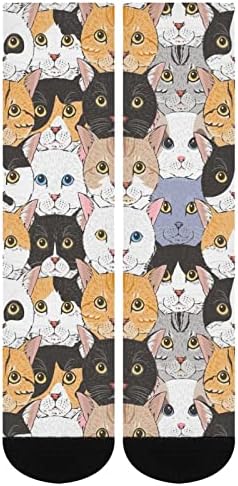 WeedkeyCat Cats Pattern Crew Socks NOVIDADE NOVA FONITY IMPRESSTRA GRAPHIC CASUAL MODERAÇÃO espessura para o outono