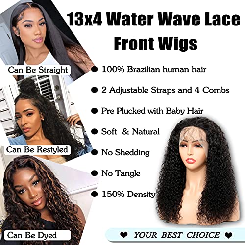 Water Wave Lace Wigs Front Wigs Humanos Pré -arranhados 13x4 Perucas de Cabelo Frontal de Lace