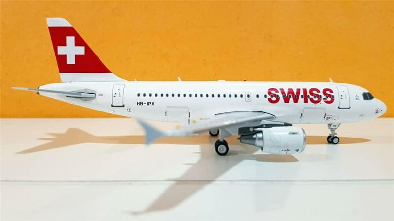 Jfox Swiss International Airlines para Airbus A319-112 HB-IPV com Stand Edição Limitada 1/200 Aeronave