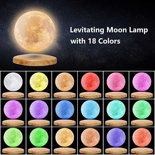 Gdpets levitando a lâmpada da lua, 18 cores Lâmpada flutuante Lâmpada magnética Luz da lua com Remoto,