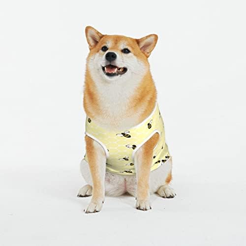 Camisas de animais de estimação de algodão Bee-honeycomb de pão de cachorro de pão de cachorro Pijama