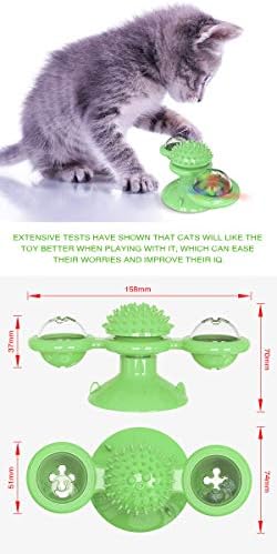 XKUN Turn The Windmill Cat Toy, com Cat Mint: Cat Toy Interior Cat Toy Kitten com lâmpadas LED,