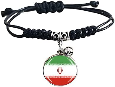 Bandeira Irã Bracelete trançada na cadeia de nylon ajustável Cristal de pulseira lembra