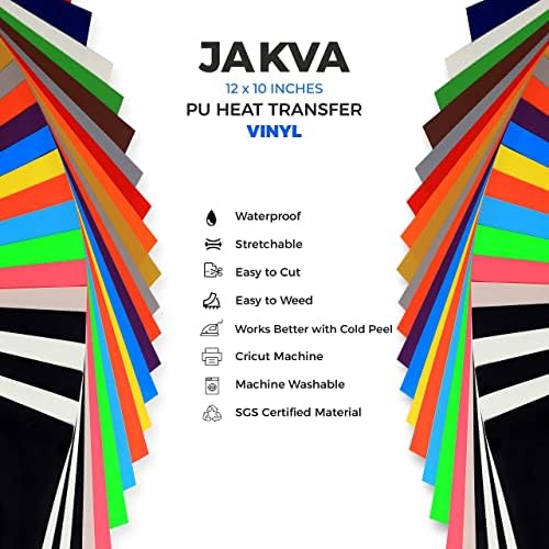 Pacote de folhas de vinil de transferência de calor JAKVA - pacote de 25 - 【Aplicar quando a