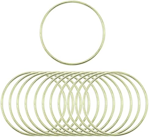 12 PCs Metal Floral Hoop Rings Macrame anéis artesanato Hoops Dream Catcher Rings para Wedding Wreatch Decor Diy