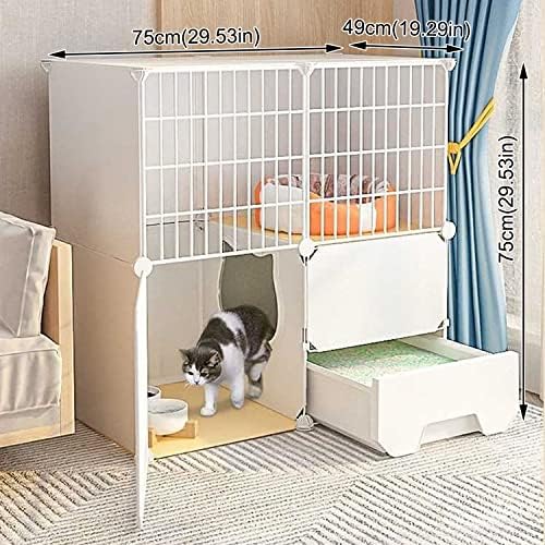 Grandes gabinetes de gaiolas de gatos petiscos de gatos internos com bandeja de areia, gabinete de gato da villa