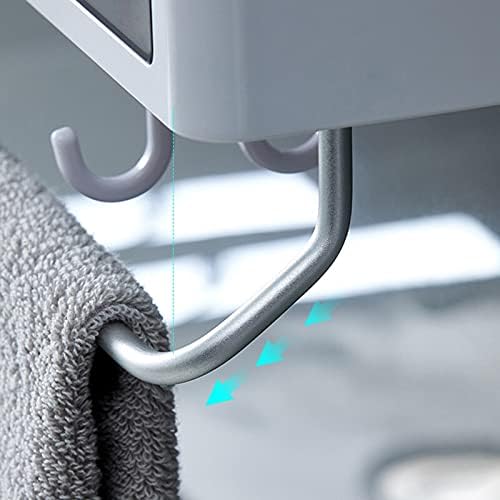 Prateleiras de banheiro cesto de caddie de chuveiro com ganchos de barra de toalhas para pendurar sponge