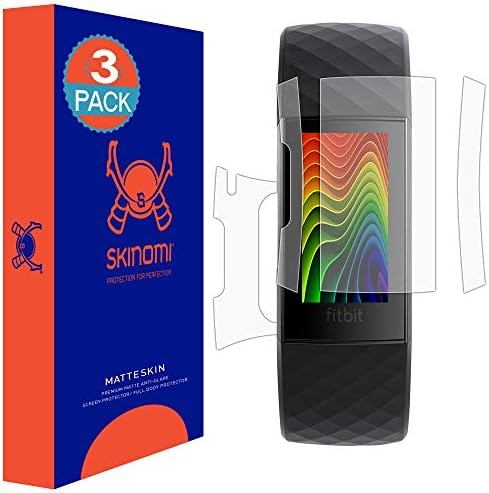 Skinomi Matte Full Body Protector Compatível com Fitbit Charge 3 Cobertura completa Skin Matte Anti-Glare HD