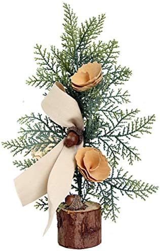 AMOSFUN 31cm Mini Árvore de Natal Artificial Melhor Escolha Decoração de Natal Treça de pinheiro de