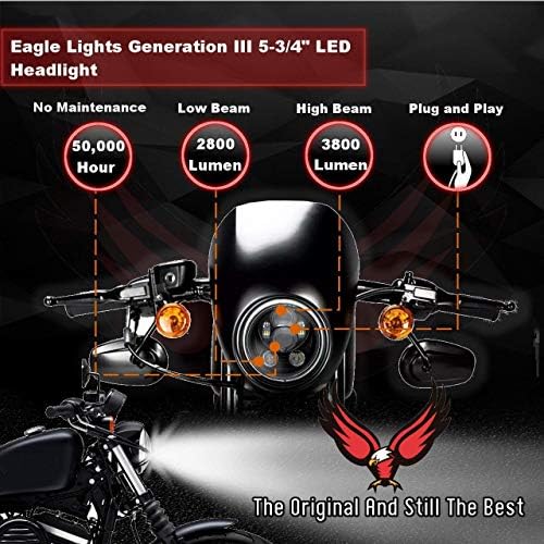 Eagle Lights Scout Indian LED Kit de faróis para motocicletas, encaixa 2015 para o Scout 60 atual,